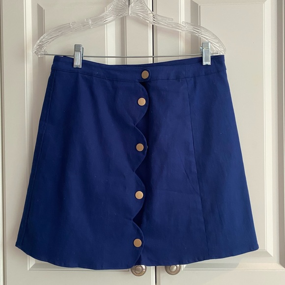 Blue Button Down Skirt - Picture 4 of 6